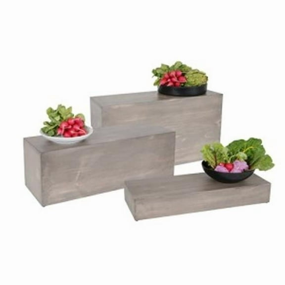 Cal Mil Aspen Rectangular Gray-Washed Pine Wood Riser, 20.5 inch Width x 7 inch Depth x 11 inch Height