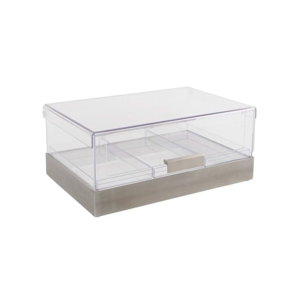 Cal Mil Display Bin with Stainless Steel Base, 19 inch Width x 12 inch Depth x 8 inch Height