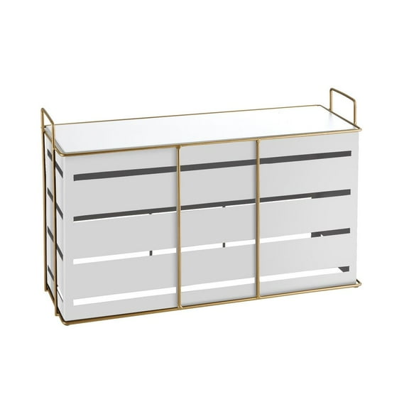 Cal Mil Empire White Rectangular Metal Riser, 20.5 inch Width x 7 inch Depth x 13 inch Height