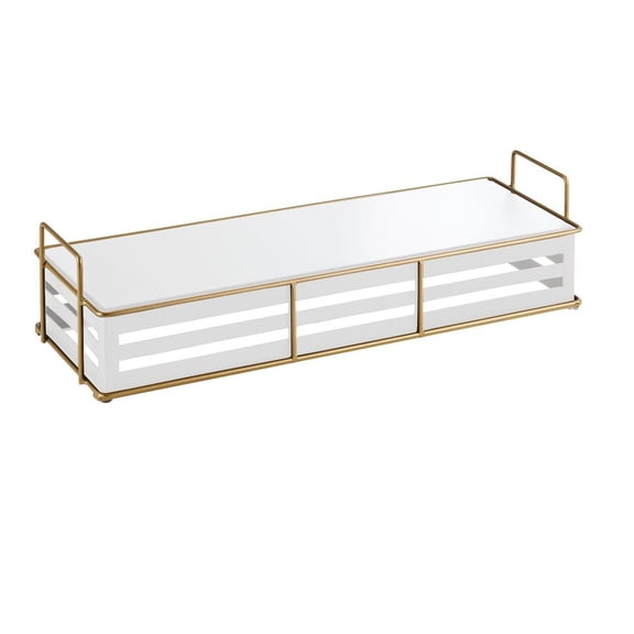 Cal Mil Empire White Rectangular Metal Riser, 20.5 inch Width x 7 inch Depth x 5.25 inch Height