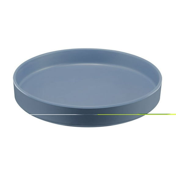 Cal Mil Hudson Stone Blue Raised Rim Melamine Plate, 10 inch Dia. x 1.5 inch Height -- 6 per case.