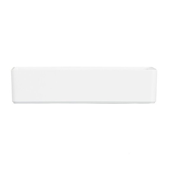 Cal-Mil 24004-136-15 13 x 6 x 3 in. 72 oz Hudson Rectangular Raised Rim Melamine Serving Bowl, White