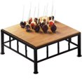 thumbnail image 1 of Cal Mil  Iron Black Square Riser with Bamboo Top - Black - 12in. W x 12in. D x 5in. H, 1 of 2