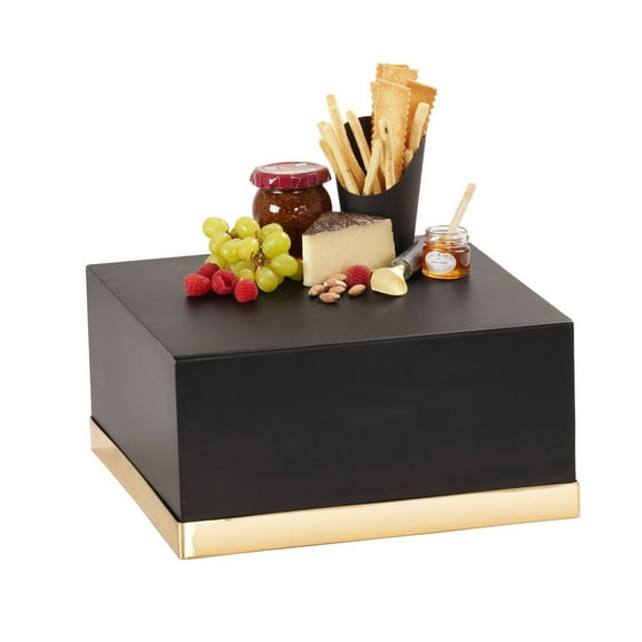 Cal Mil Monaco Square Black/Gold Metal Display Riser, 14 inch Width x 14 inch Depth x 6 inch Height