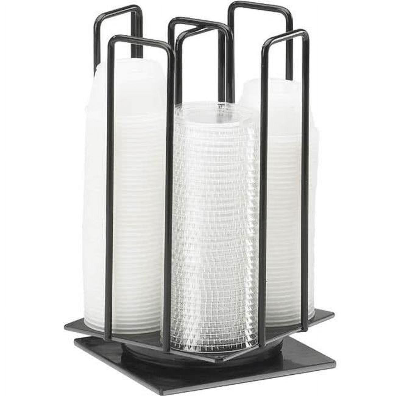 Black Iron 4-Section Revolving Cup and Lid Organizer