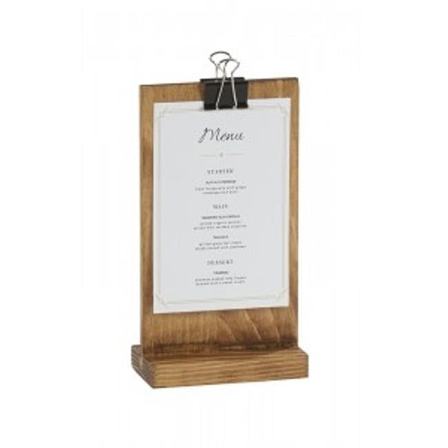 Cal Mil Rustic Pine Wood Madera Clipboard Menu Holder, 4 inch Width x 2 inch Depth x 3.25 inch Height -- 6 per case.