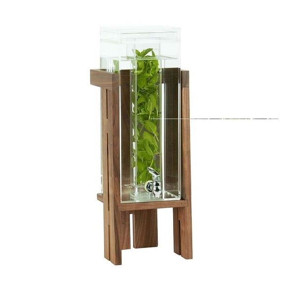 Cal-Mil 23141-3INF-78 9.75 x 8 x 29 in. 3 gal Sydney Square Beverage Dispenser with Infusion Chamber & Walnut Base - Brown
