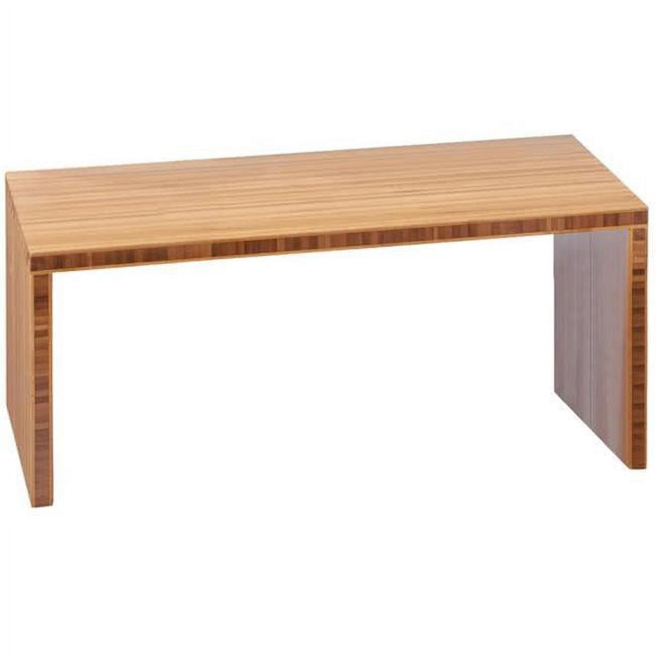 Beige Bamboo Tiered Rectangular Food Display Riser