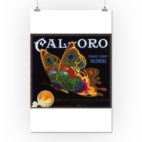 Cal Oro Brand - Tustin, California - Citrus Crate Label (16x24 Giclee Gallery Print, Wall Decor Travel Poster)