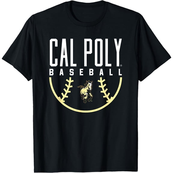 Cal Poly Mustangs Baseball Arch T-Shirt, Unisex T-Shirt