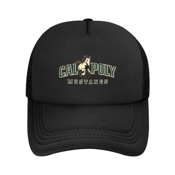 Cal Poly Mustangs Solid Color Lightweight Adult Mesh Baseball Cap