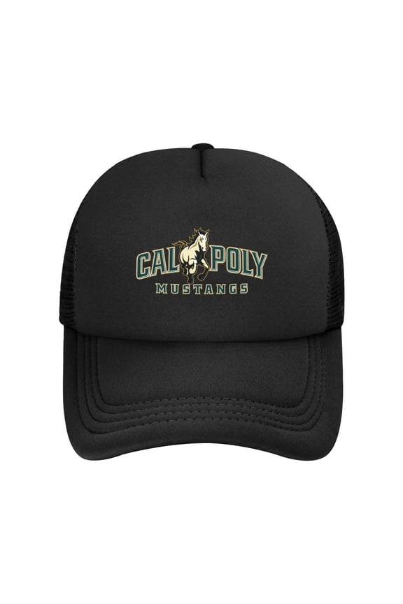 Cal Poly Mustangs Solid Color Lightweight Adult Mesh Baseball Cap