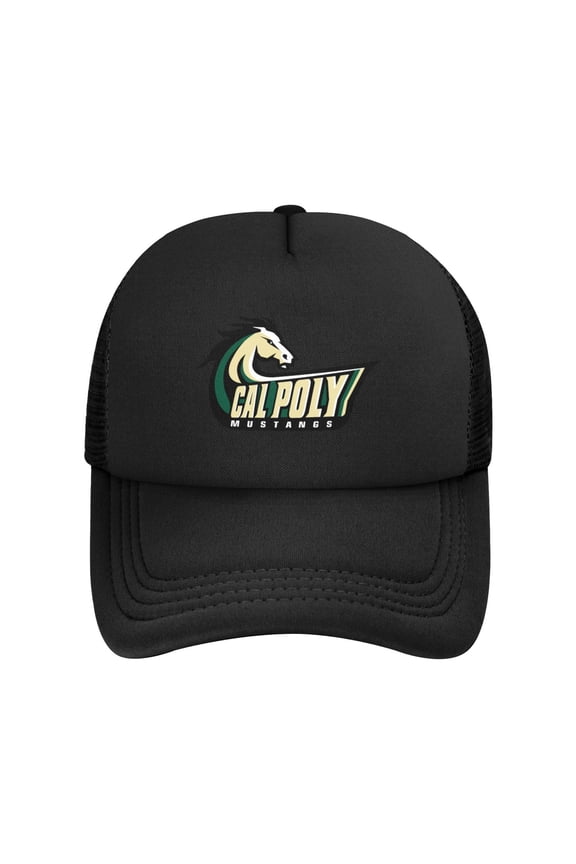 Cal Poly Mustangs Solid Color Lightweight Adult Mesh Baseball Cap