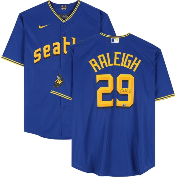 Cal Raleigh Seattle Mariners Autographed City Connect Replica Jersey - Fanatics Authentic Certified