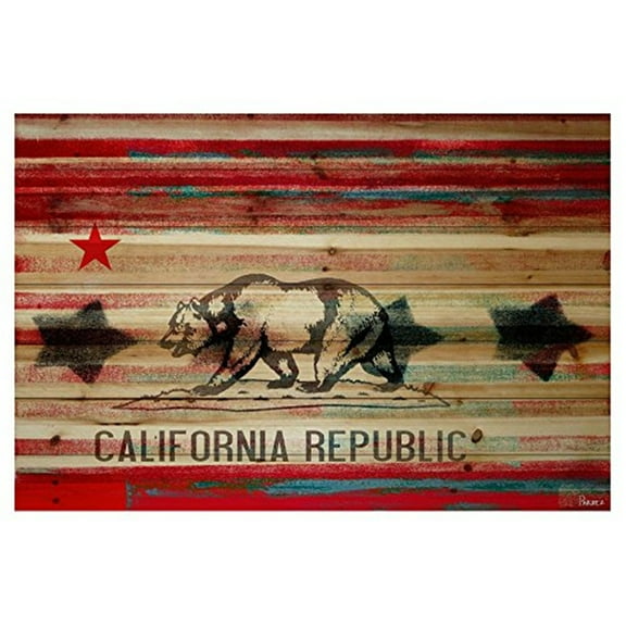 Cal Repub by Parvez Taj Painting Print on Natural Pine Wood