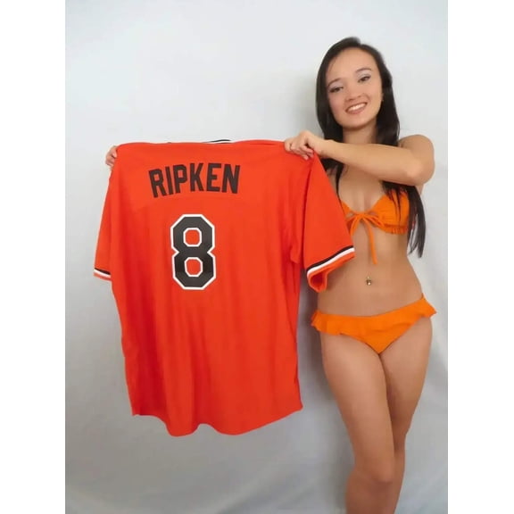 Cal Ripken Orioles 1985 to 1988 orange retro custom jersey