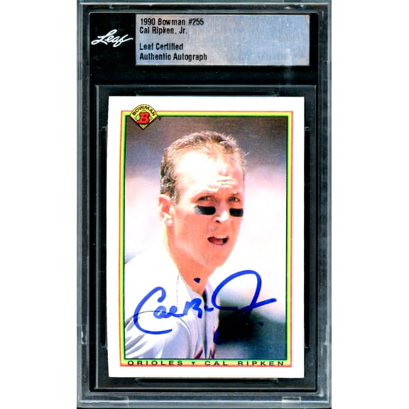 Cal Ripken Jr. Autographed 1990 Bowman Card #255 Baltimore Orioles Leaf SKU #243511