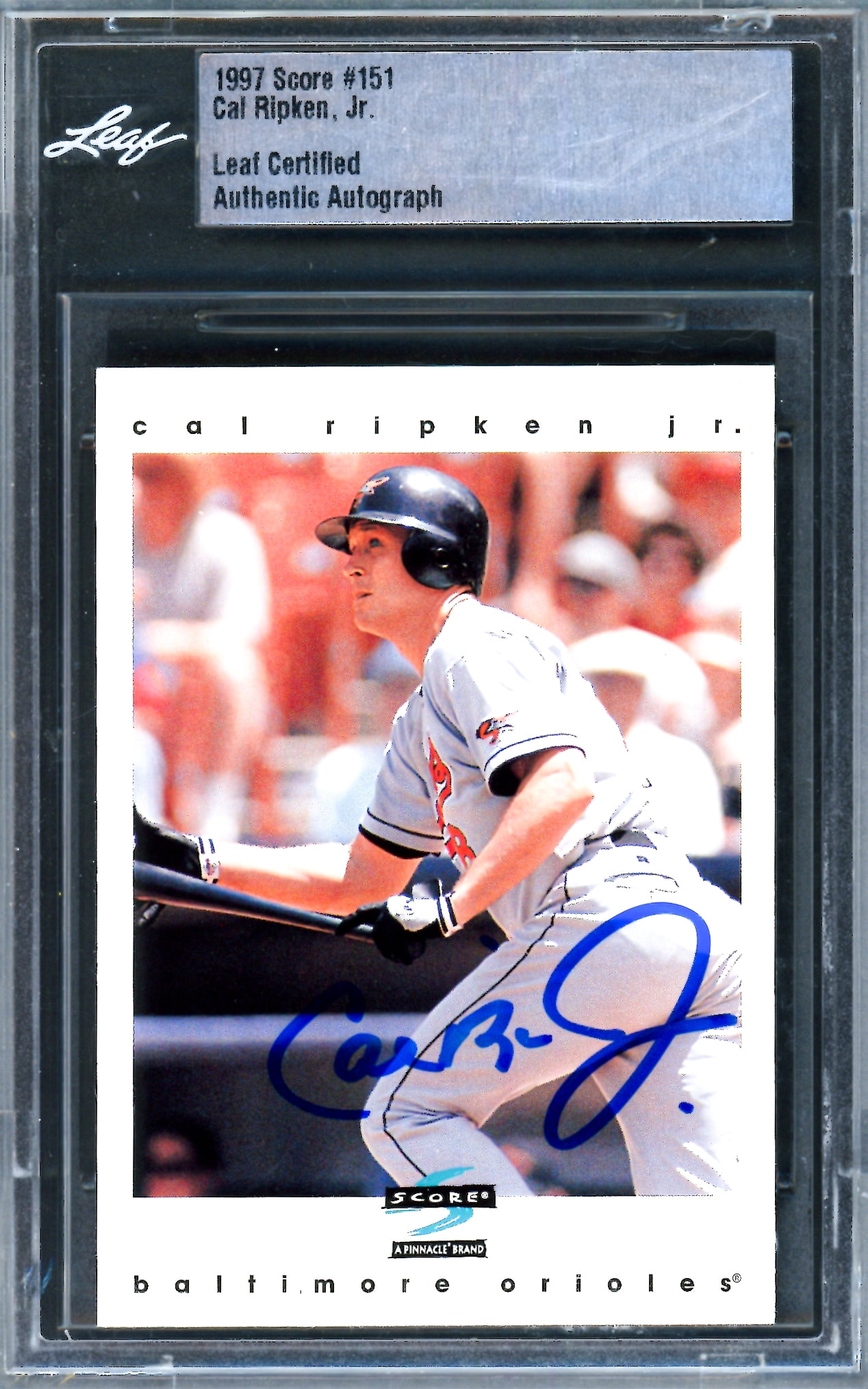 Cal Ripken Jr. Autographed 1997 Score Card #151 Baltimore Orioles Leaf ...