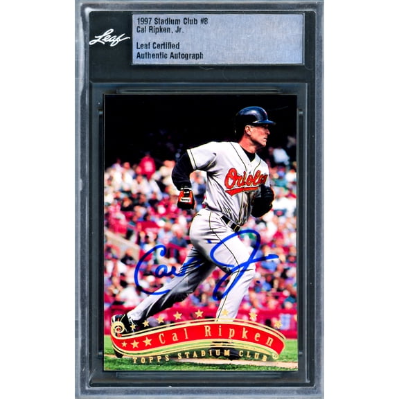 Cal Ripken Jr. Autographed 1997 Stadium Club Card #8 Baltimore Orioles Leaf SKU #243520