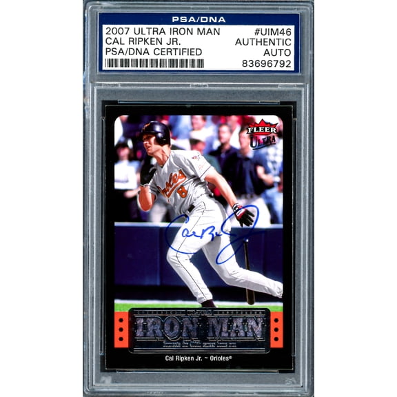 Cal Ripken Jr. Autographed 2007 Ultra Iron Man Card #UIM46 Baltimore Orioles PSA/DNA #83696792