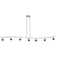 thumbnail image 1 of Cal Serpentine - Seven Light Linear Track, Brushed Steel Finish with Blue Spot Glass, 1 of 2