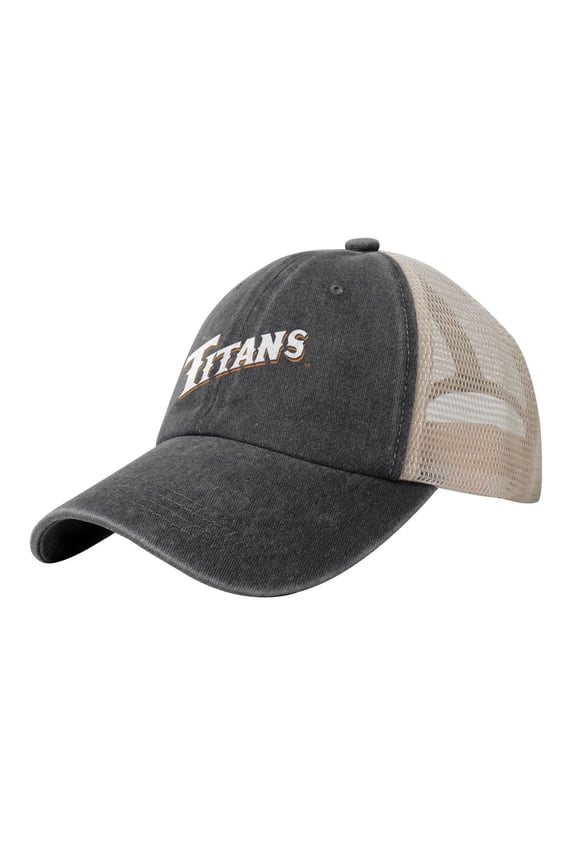 Cal State Fullerton Titans Hat Adjustable Athletic Vintage Washed Distressed Mesh Baseball Cap