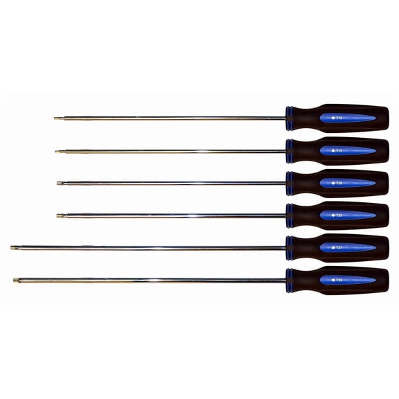Cal-Van Tools 917 Extra Long Torx Screwdriver Set, Tamperproof, 6pc CAL-917