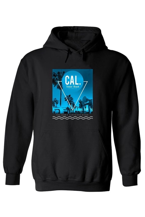 Cal. Venice Beach Hoodie Men - Men Hoodie, Black, 2XL