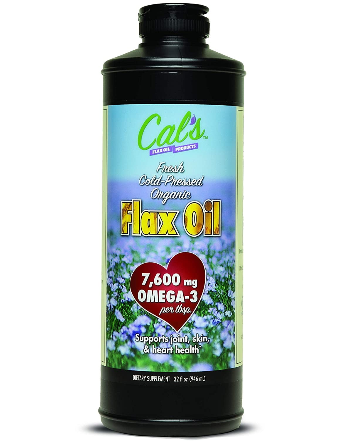 Cal's Flax Oil Omega3, 100 Pure Flaxseed Oil, for Skin, Joints, and