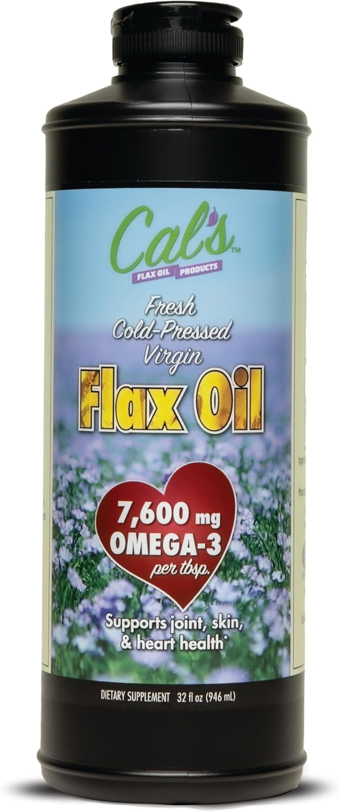 Cal's Flax Oil - Omega-3, 100% Pure Flaxseed Oil - 32 oz