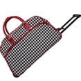 thumbnail image 1 of CalBags Animal Prints 21-Inch Carry-On Rolling Duffel Bag - Red Trim Houndstooth, 1 of 2