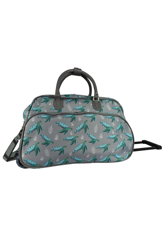 Animal Prints 21-Inch Carry-On Rolling Duffel Bag - Turtle