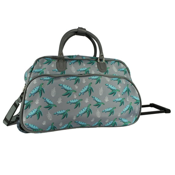 CalBags Animal Prints 21-Inch Carry-On Rolling Duffel Bag - Turtle
