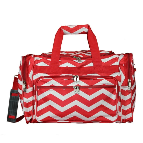 CalBags Chevron 19-inch Duffel Bag, Red White