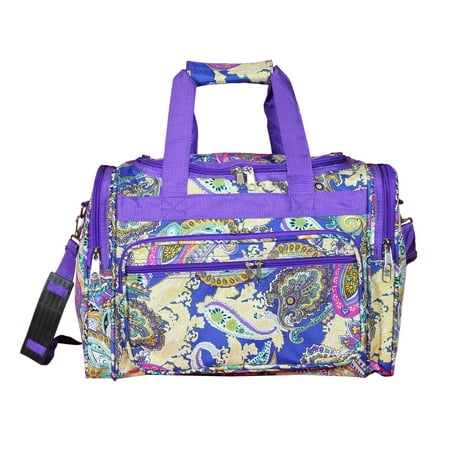 CalBags Classic Prints 16-inch Shoulder Carry-on Duffel Bag - Blue Multi Paisley