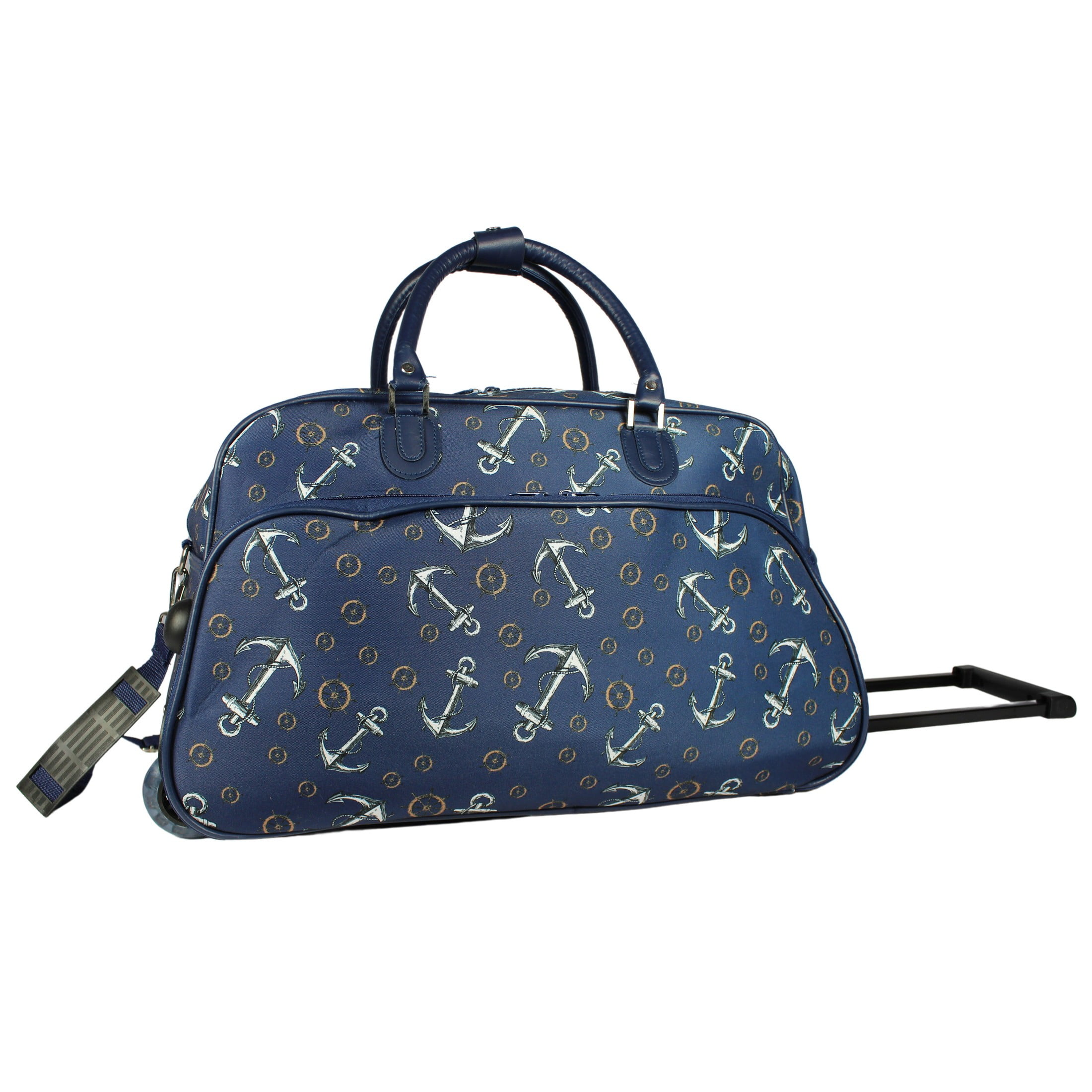 CalBags Classic Prints 21-Inch Carry-On Rolling Duffel Bag, Anchor (WT8112022-302)