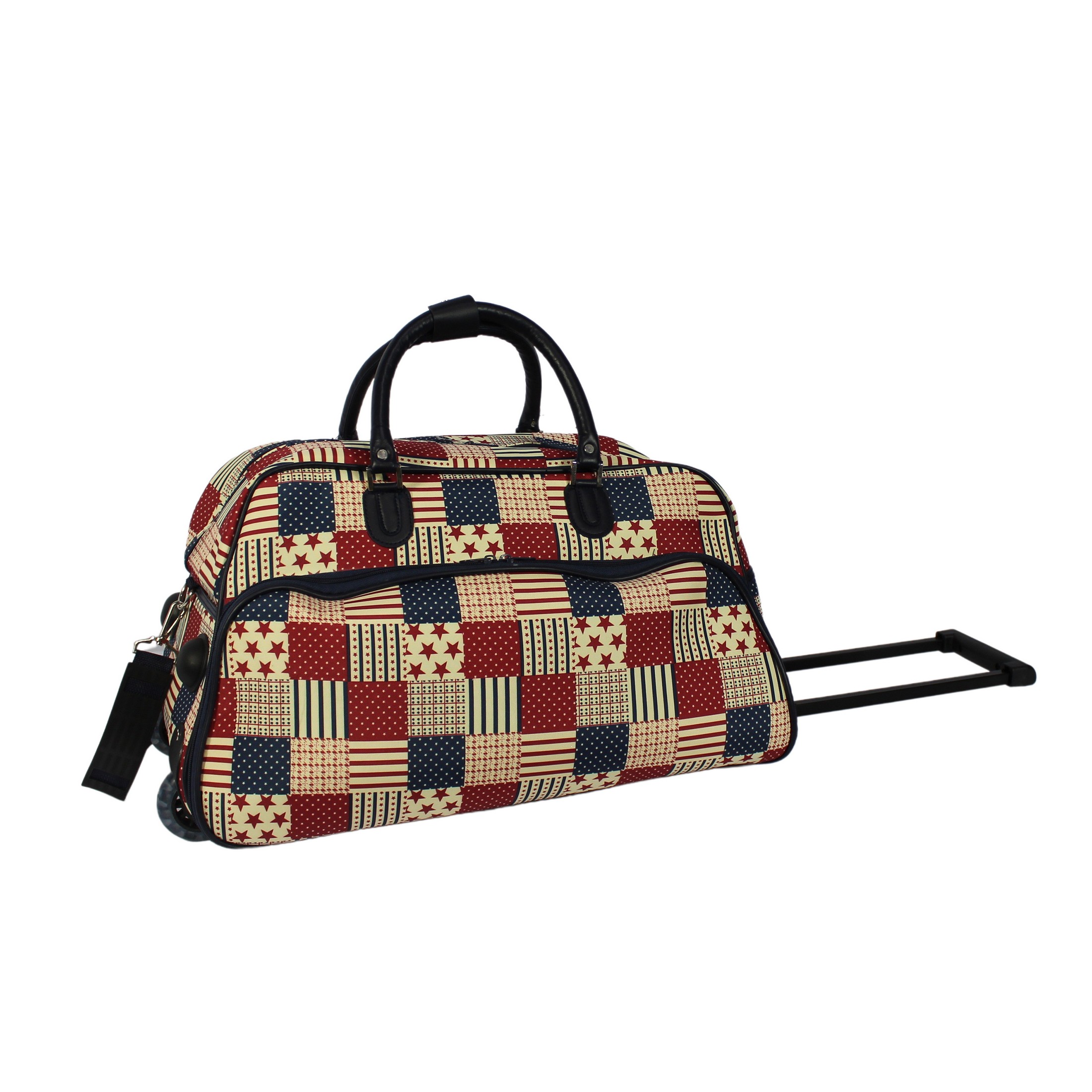 CalBags Classic Prints 21-Inch Carry-On Rolling Duffel Bag - Flag ...