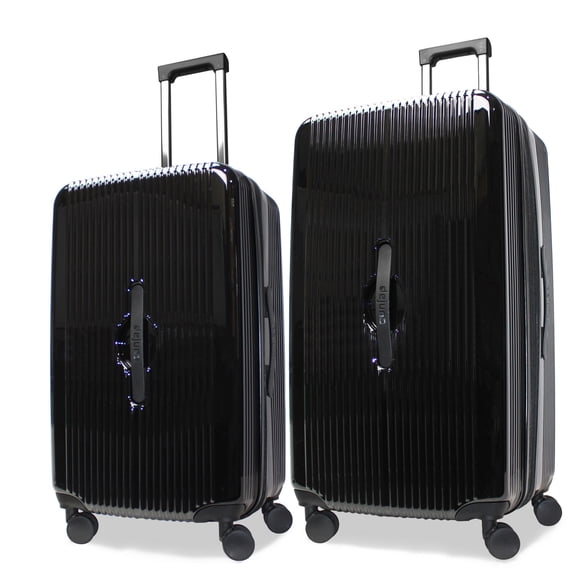 CalBags Dejuno Colossus 2-Piece Polycarbonate Lightweight Hardside Expandable Spinner Luggage Set with TSA Lock and Front Handle - Black