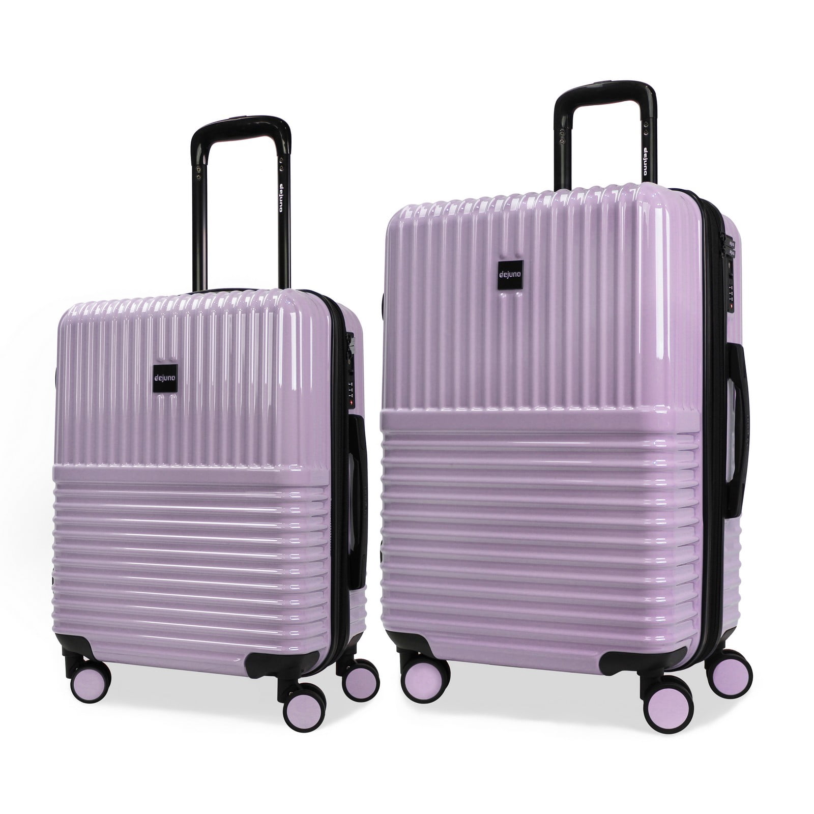 CalBags Dejuno Tonal 2-Piece Polycarbonate Lightweight Hardside Expandable Spinner Luggage Set with TSA Lock - Lavender (20 & 24)
