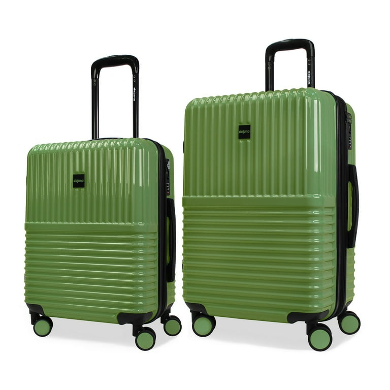 CalBags Dejuno Tonal 2 Piece Polycarbonate Lightweight Hardside Expandable Spinner Luggage Set with TSA Lock Matcha 20 24 Walmart