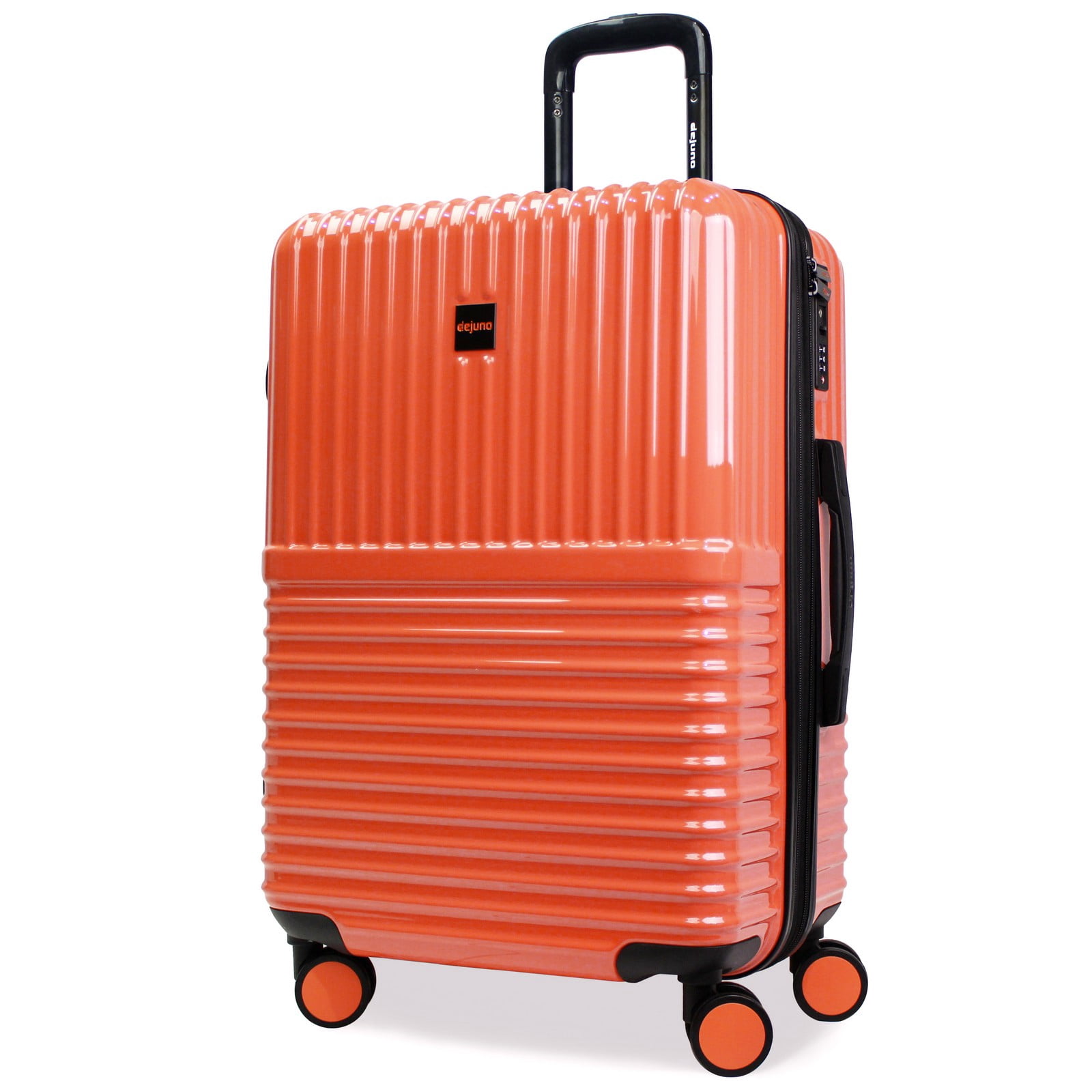 CalBags Dejuno Tonal 24-Inch Polycarbonate Lightweight Hardside Expandable Spinner Luggage with TSA Lock - Coral