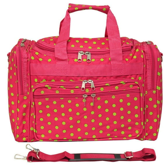 CalBags Fashion Prints 16-inch Shoulder Carry-on Duffel Bag - Fuchsia Lime Dot