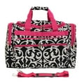 thumbnail image 1 of CalBags Fashion Prints 19-inch Duffel Bag, Pink Trim Damask, 1 of 5