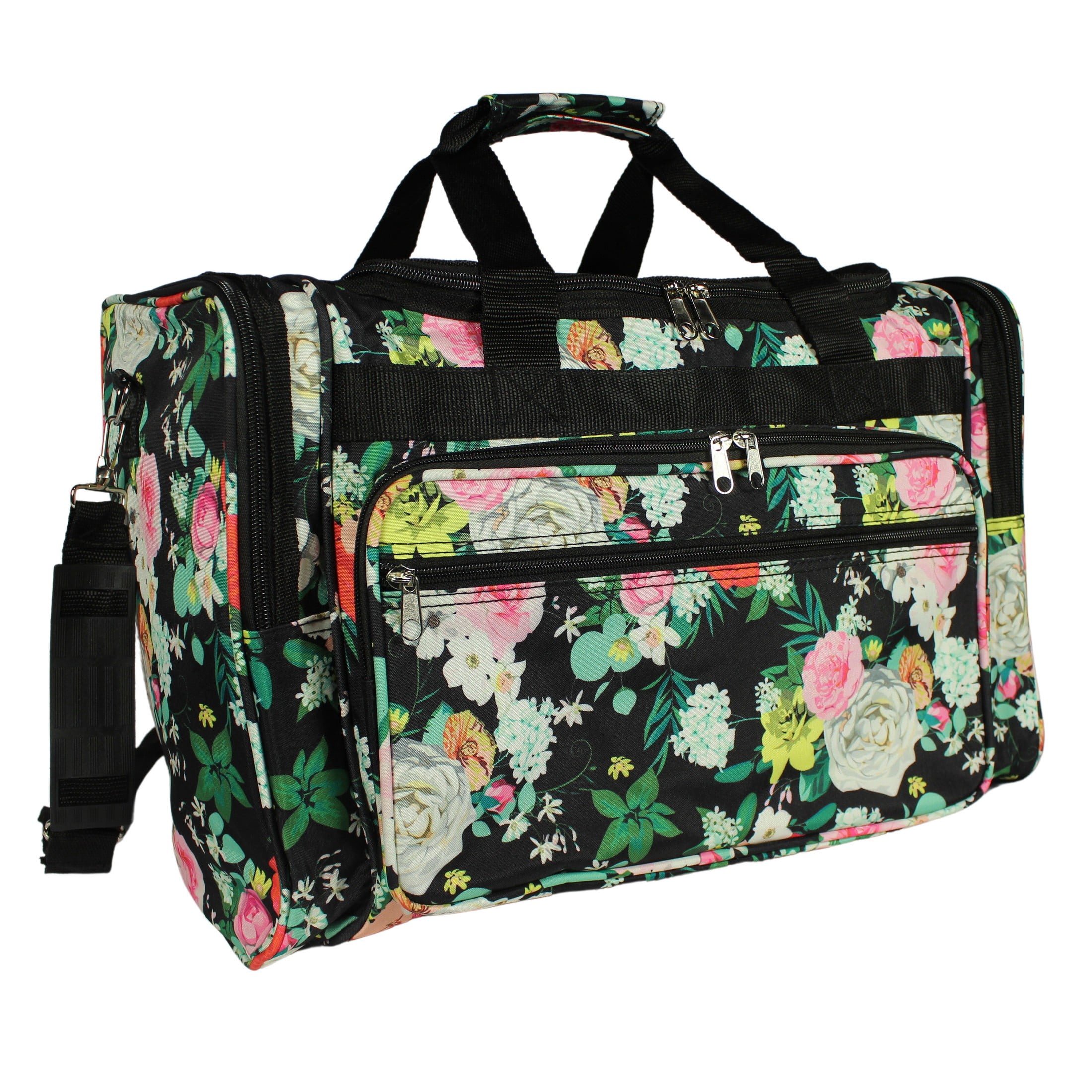 CalBags Floral Prints 19-inch Duffel Bag, Peonies & Hydrangeas