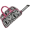 thumbnail image 1 of CalBags Floral Prints 21-Inch Carry-On Rolling Duffel Bag - Pink Trim Damask, 1 of 7