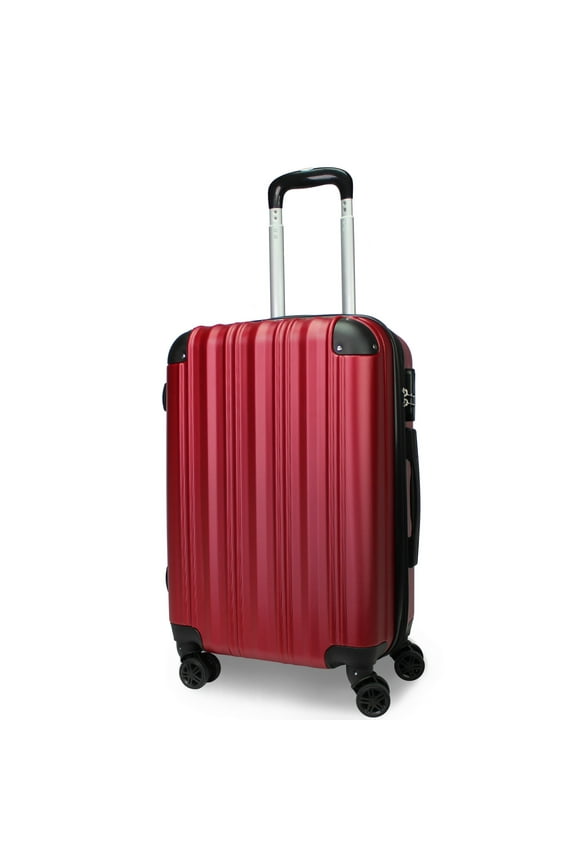 Kemyer Quest 20-Inch Carry-On Hardside Lightweight Expandable Spinner Suitcase Luggage - Burgundy