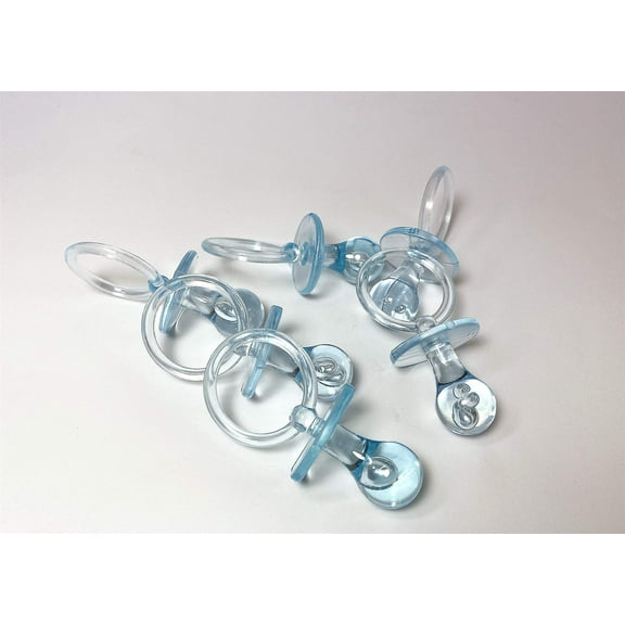 CalCastle Craft 2.5'' Pink & Blue & Clear Acrylic Baby Pacifier Shower Favor (36 Pieces) (Blue (36 Pieces))