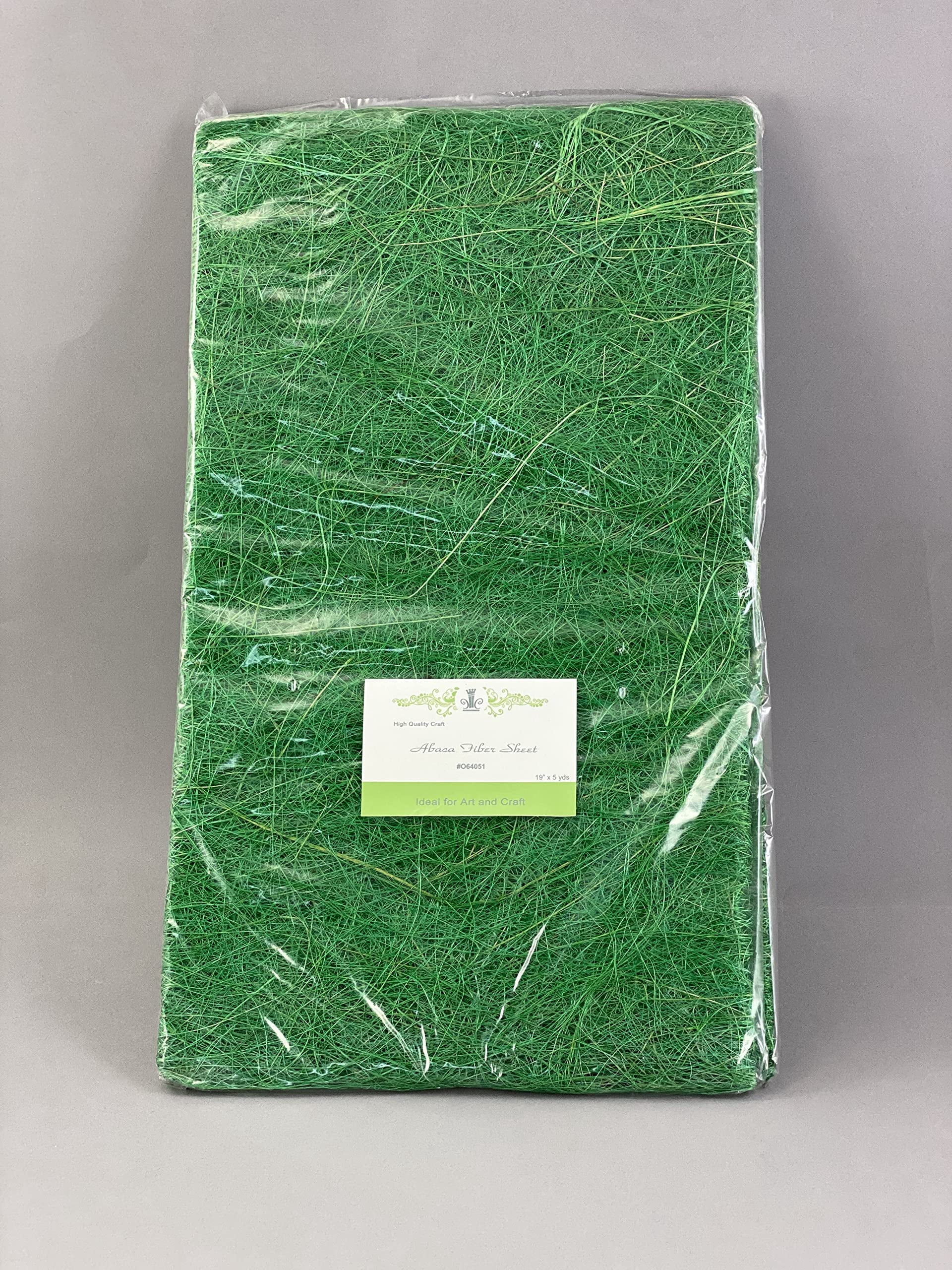 CalCastle Craft Abaca/Banana Fiber Sheet for Hat, Craft Supplies, Basket Lining, Holiday Decor 19" x 5 YDS / 9 Colors Avaialble (Emerald Green)