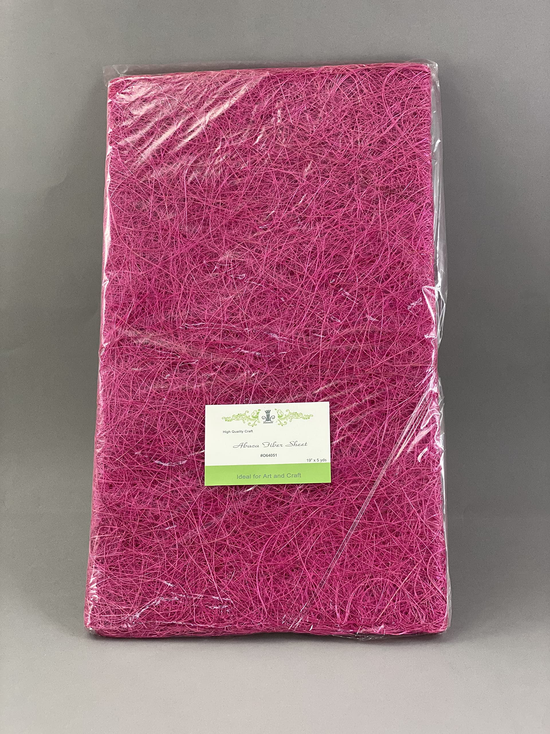 CalCastle Craft Abaca/Banana Fiber Sheet for Hat, Craft Supplies, Basket Lining, Holiday Decor 19" x 5 YDS / 9 Colors Avaialble (Fuschia)