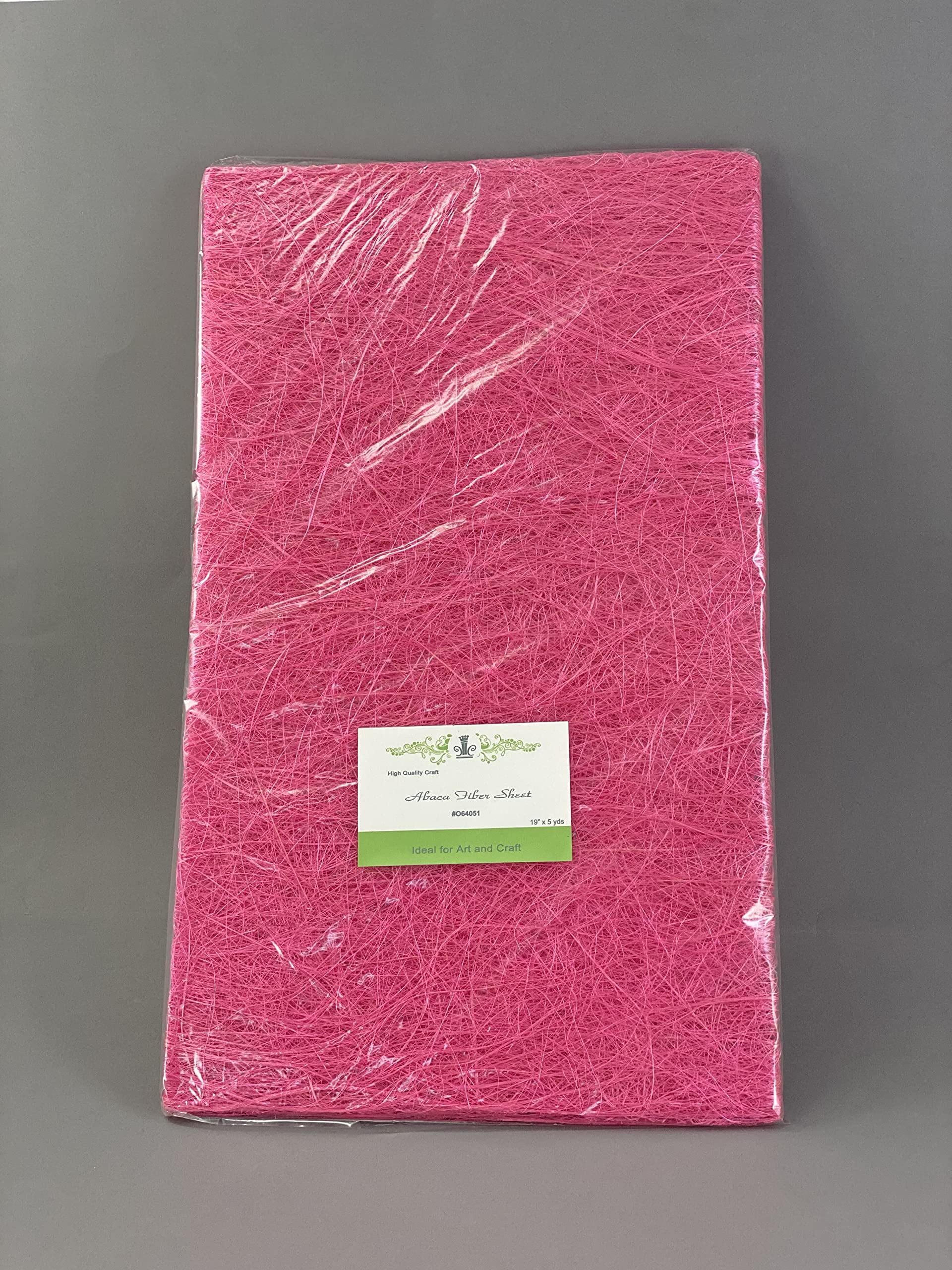 CalCastle Craft Abaca/Banana Fiber Sheet for Hat, Craft Supplies, Basket Lining, Holiday Decor 19" x 5 YDS / 9 Colors Avaialble (Hot Pink)